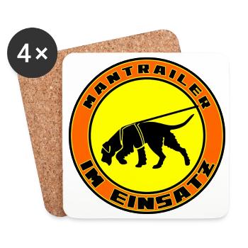 Mantrailer im Einsatz Riesenschnauzer - Untersetzer (4er-Set) - Weiß - Vorne