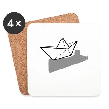 Paper underwater boat shade - Coasters (set of 4) - white - Front