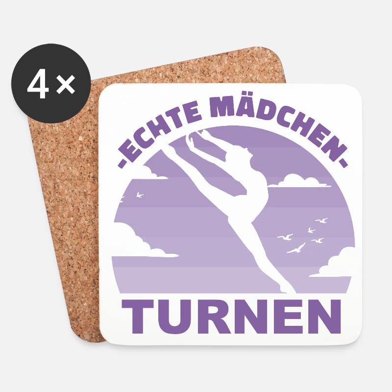 Turnen Mädchen Sport Hobby Gymnastik Geschenk - Untersetzer (4er-Set) - Weiß