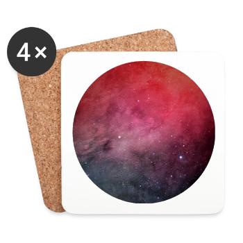 Galactic play of colours on cotton - Coasters (set of 4) - white - Front