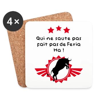 Qui ne saute pas fait pas de Feria, ha ! - Dessous de verre (lot de 4) - blanc - Devant