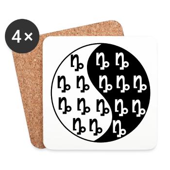 Steinbock Astronomie Horoskop Aberglaube Galaxie - Untersetzer (4er-Set) - Weiß - Vorne