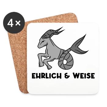 Steinbock Horoskop Statement Tierkreiszeichen - Untersetzer (4er-Set) - Weiß - Vorne