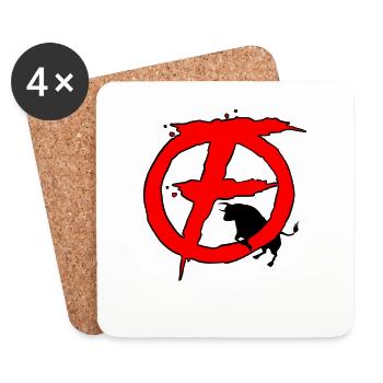 Logo Féria rouge et noir - Dessous de verre (lot de 4) - blanc - Devant