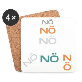 NÖ nö nö - Untersetzer (4er-Set) - Weiß - Vorne