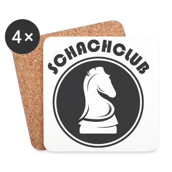 Schachclub chess Pferd rook Symbol Logo Icon - Untersetzer (4er-Set) - Weiß - Vorne