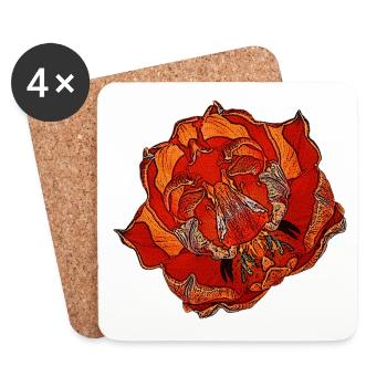 tolle frühlingsmotive damen, papageientulpe - Untersetzer (4er-Set) - Weiß - Vorne