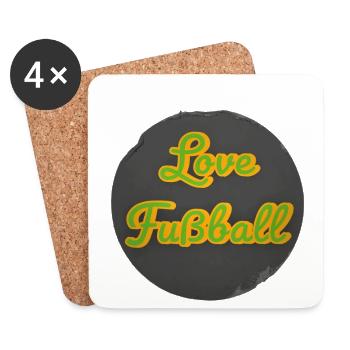 L’amour du football rétro - Dessous de verre (lot de 4) - blanc - Devant