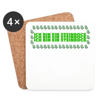 Horoscope de la déclaration des signes du zodiaque capricorne - Dessous de verre (lot de 4) - blanc - Devant