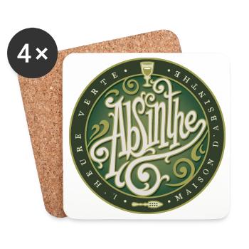 ABSINTH Retro Logo - Untersetzer (4er-Set) - Weiß - Vorne