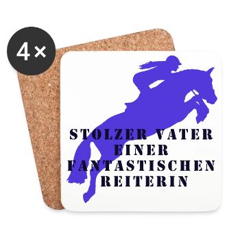 stolzer Vater einer fantastischen Reiterin - Untersetzer (4er-Set) - Weiß - Vorne