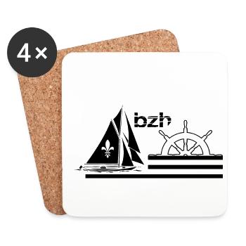 BZH - Dessous de verre (lot de 4) - blanc - Devant