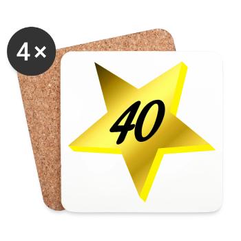 was schenken, 40 sternmotiv - Untersetzer (4er-Set) - Weiß - Vorne
