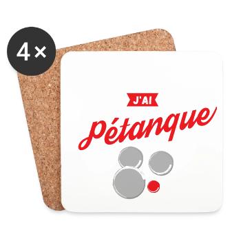 J'Peux pas J'Ai Pétanque - Dessous de verre (lot de 4) - blanc - Devant