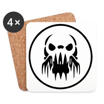 Logo Zombie Alien - Dessous de verre (lot de 4) - blanc - Devant