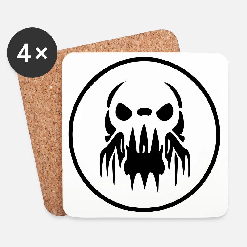 Logo Zombie Alien - Untersetzer (4er-Set) - Weiß