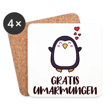 Pinguin Herz Süß Statement Tier Vogel Arktis - Untersetzer (4er-Set) - Weiß - Vorne
