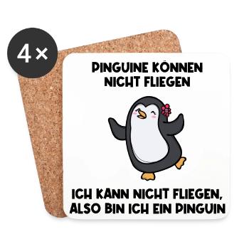 Pinguin Humorvoll Statement Antarktis Süß Vogel - Untersetzer (4er-Set) - Weiß - Vorne