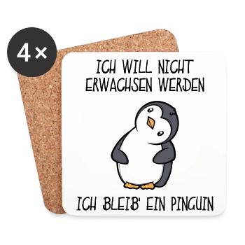 Lustig Süß Pinguin Tier Vogel Statement - Untersetzer (4er-Set) - Weiß - Vorne