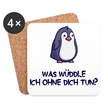Tier Humorvoll Pinguin Statement Arktis Vogel - Untersetzer (4er-Set) - Weiß - Vorne