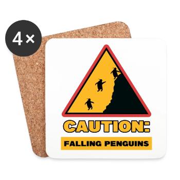Déclaration de pingouin Oiseaux Animal Pôle Sud - Dessous de verre (lot de 4) - blanc - Devant