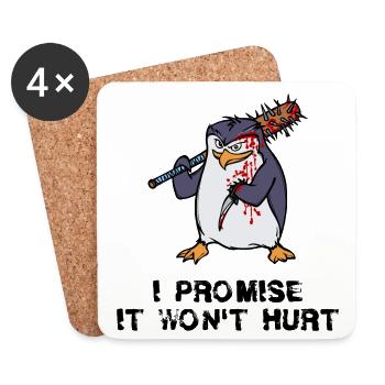 Déclaration des pingouins Zoo des oiseaux de mer des animaux de l’Antarctique - Dessous de verre (lot de 4) - blanc - Devant