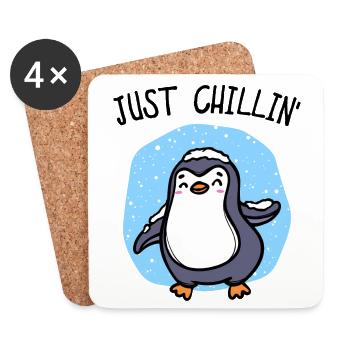 Schnee Cool Pinguin Statement Antarktis Tier Eis - Untersetzer (4er-Set) - Weiß - Vorne