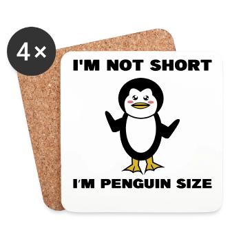 Cool Animal Sweet Penguin Humorous Statement Bird - Coasters (set of 4) - white - Front