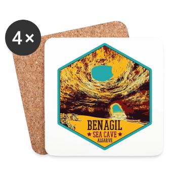 Famous Benagil Sea Cave, Algarve Portugal - Coasters (set of 4) - white - Front