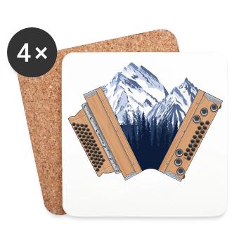 Styrian Accordion Home Mountains | ZiachON! - Coasters (set of 4) - white - Front