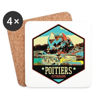 Poitiers France Futuroscope theme park - Coasters (set of 4) - white - Front