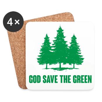 Dieu sauve le vert - Dessous de verre (lot de 4) - blanc - Devant