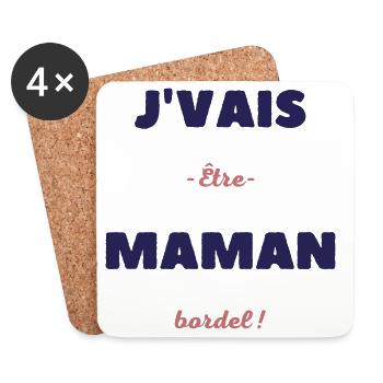 Je vais être maman bordel - Dessous de verre (lot de 4) - blanc - Devant