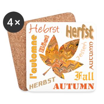 autumn font with sheet e 266 - Coasters (set of 4) - white - Front