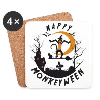 Happy Monkeyween - Coasters (set of 4) - white - Front