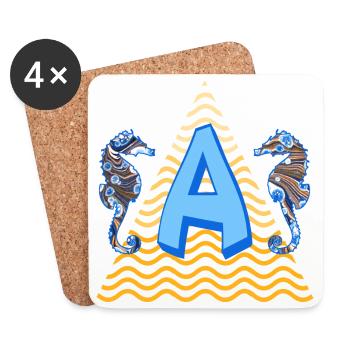 hippocampe e 262 a - Dessous de verre (lot de 4) - blanc - Devant