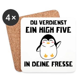 Seevogel Zoo Pinguin Humorvoll Statement Tier - Untersetzer (4er-Set) - Weiß - Vorne