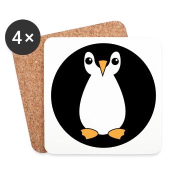 Pinguin Tier antarktis Vogel Zoo Südpol - Untersetzer (4er-Set) - Weiß - Vorne