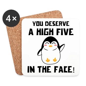 Sweet Penguin Humorous Statement Bird Animal Zoo - Coasters (set of 4) - white - Front