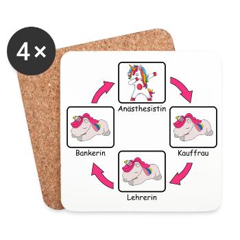 Anästhesistin Anästhesie Sprüche Einhorn Pink - Untersetzer (4er-Set) - Weiß - Vorne