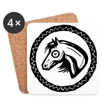 Pferd Portrait - Untersetzer (4er-Set) - Weiß - Vorne