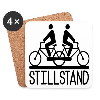 STILLSTAND FAHRRAD FAHREN - Untersetzer (4er-Set) - Weiß - Vorne