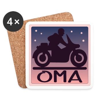 MOTORRAD OMA - GROßMAMA - Untersetzer (4er-Set) - Weiß - Vorne
