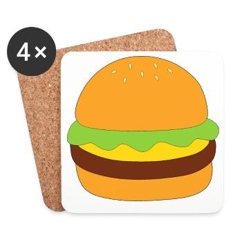 Burger, fast food, essen, kochen - Untersetzer (4er-Set) - Weiß - Vorne