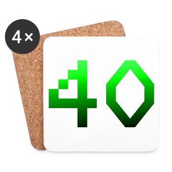 geburtstagsgeschenk, 40 Pixelgrafik - Untersetzer (4er-Set) - Weiß - Vorne