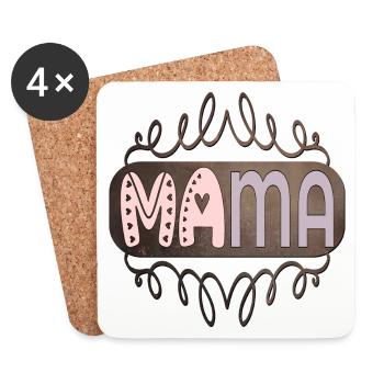 Geschenkideen für MAMA - MUTTERTAG - Untersetzer (4er-Set) - Weiß - Vorne