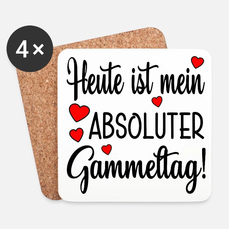 GAMMMELTAG FAULENZEN - Untersetzer (4er-Set) - Weiß