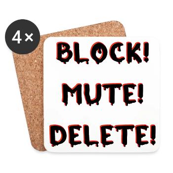 BLOCK MUTE DELETE - Coasters (set of 4) - white - Front