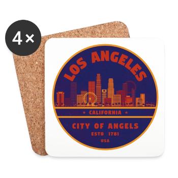 City portrait Los Angeles skyline - Coasters (set of 4) - white - Front
