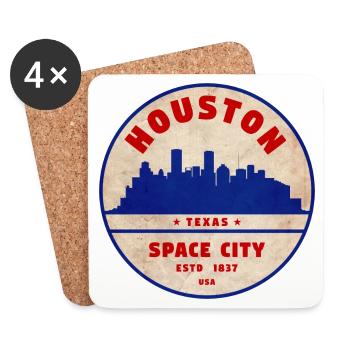 Houston Space City Skyline Vintage - Untersetzer (4er-Set) - Weiß - Vorne